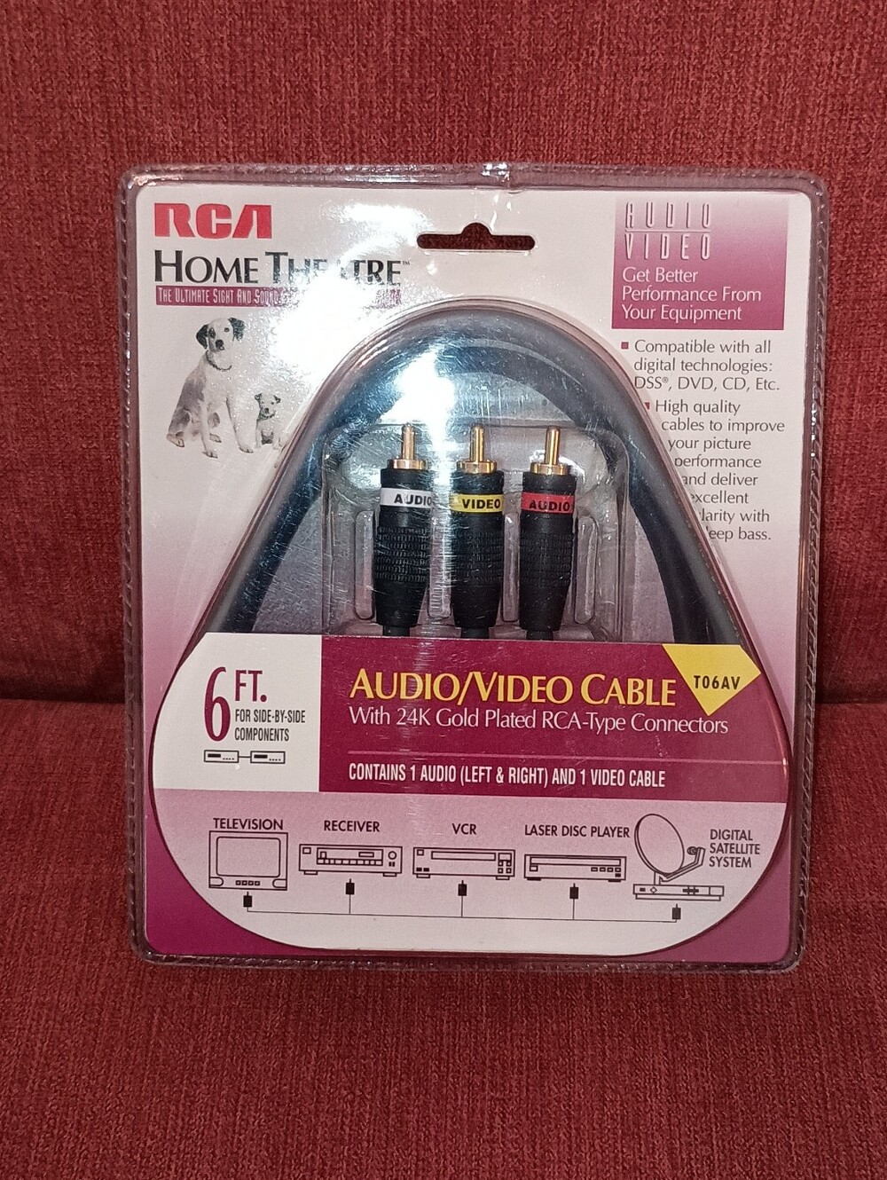 RCA Home Theater Audio/Video Cable — Black (6 ft) Vintage New Old stock